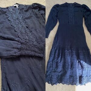 Minuet Women 
Long Sleeve 
Tiered Midi Dress 
Navy Blue
Size Smallll